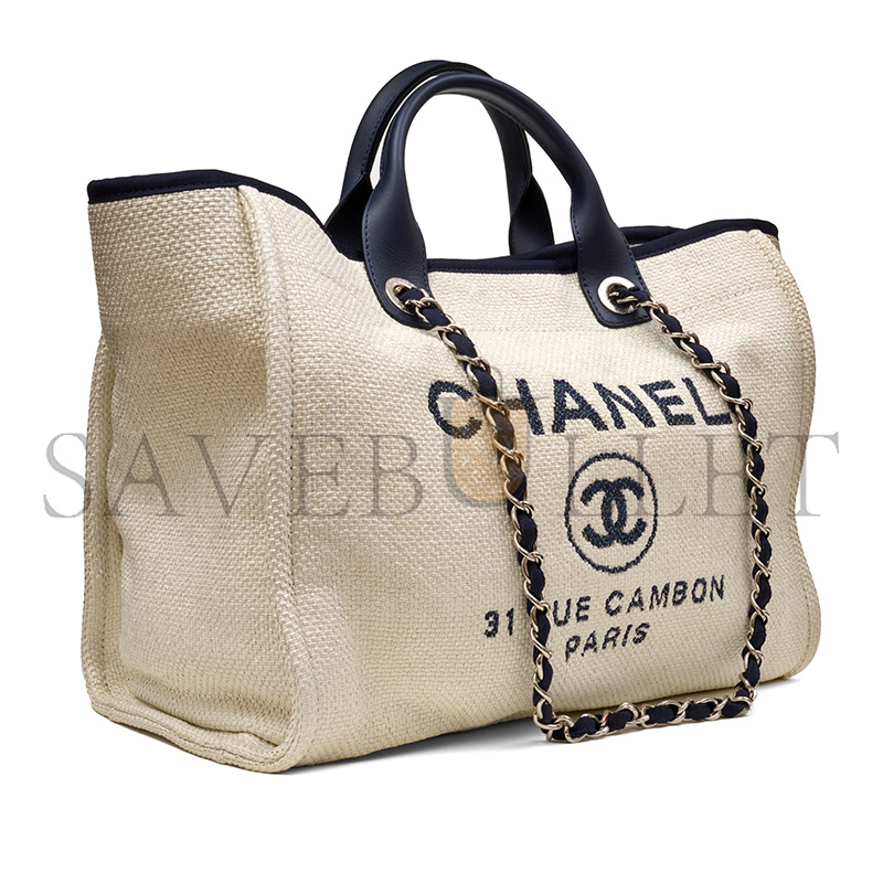 Ch**el MEDIUM DEAUVILLE SHOPPING TOTE (39*30*22cm)